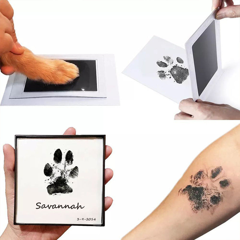 Paw Print Keepsake Frame Set | Baby & Pet Memory Gift