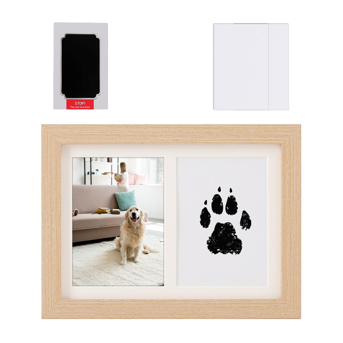 Paw Print Keepsake Frame Set | Baby & Pet Memory Gift